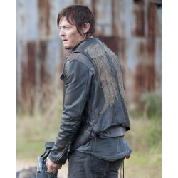 Walking Dead Daryl Dixon Black Leather Vest